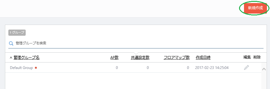 管理グループ一覧