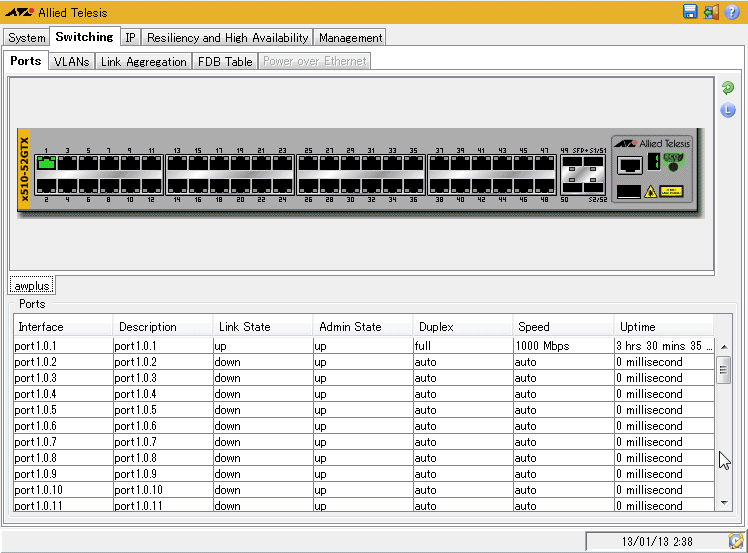 CentreCOM x510シリーズ コマンドリファレンス 5.4.3: Web GUI / Switching