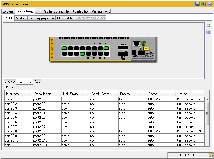 CentreCOM x550シリーズ コマンドリファレンス 5.4.7: Web GUI / Switching