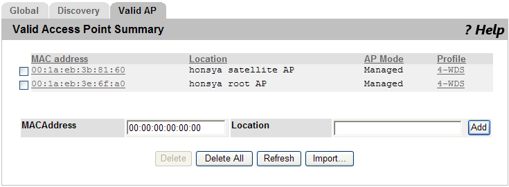 Rootap AT-UWC リファレンスマニュアル: WLAN > WDS Configuration > Group Configuration